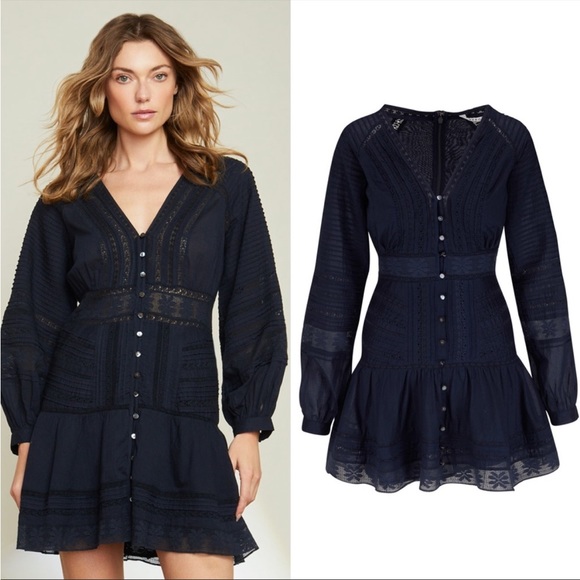 $498 Veronica Beard Addilyn Dress in Ink blue Size 6 Revolve Shopbop - Picture 11 of 11